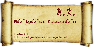 Mátyási Kasszián névjegykártya